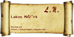Lakos Márk névjegykártya